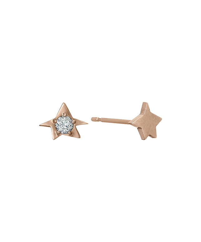 「星の王子さま」コレクション K10YG ダイヤモンド ピアス＜ “Wish upon a star®” カード＞