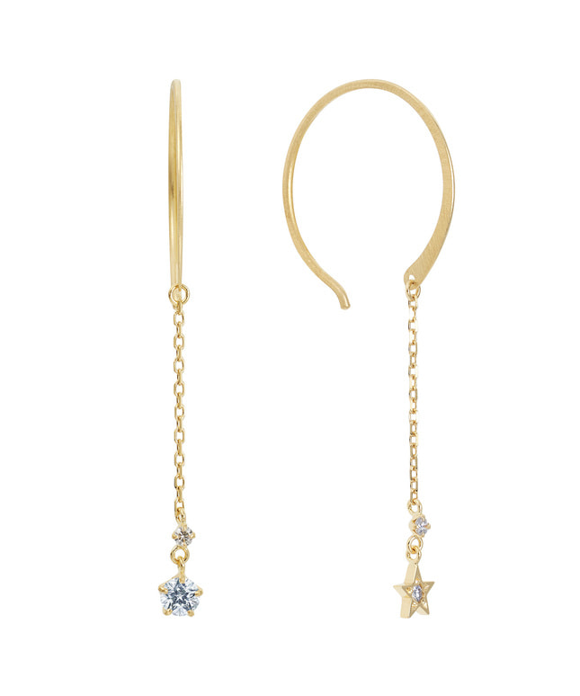 K18YG ダイヤモンド ピアス＜ “Wish upon a star®” カード＞