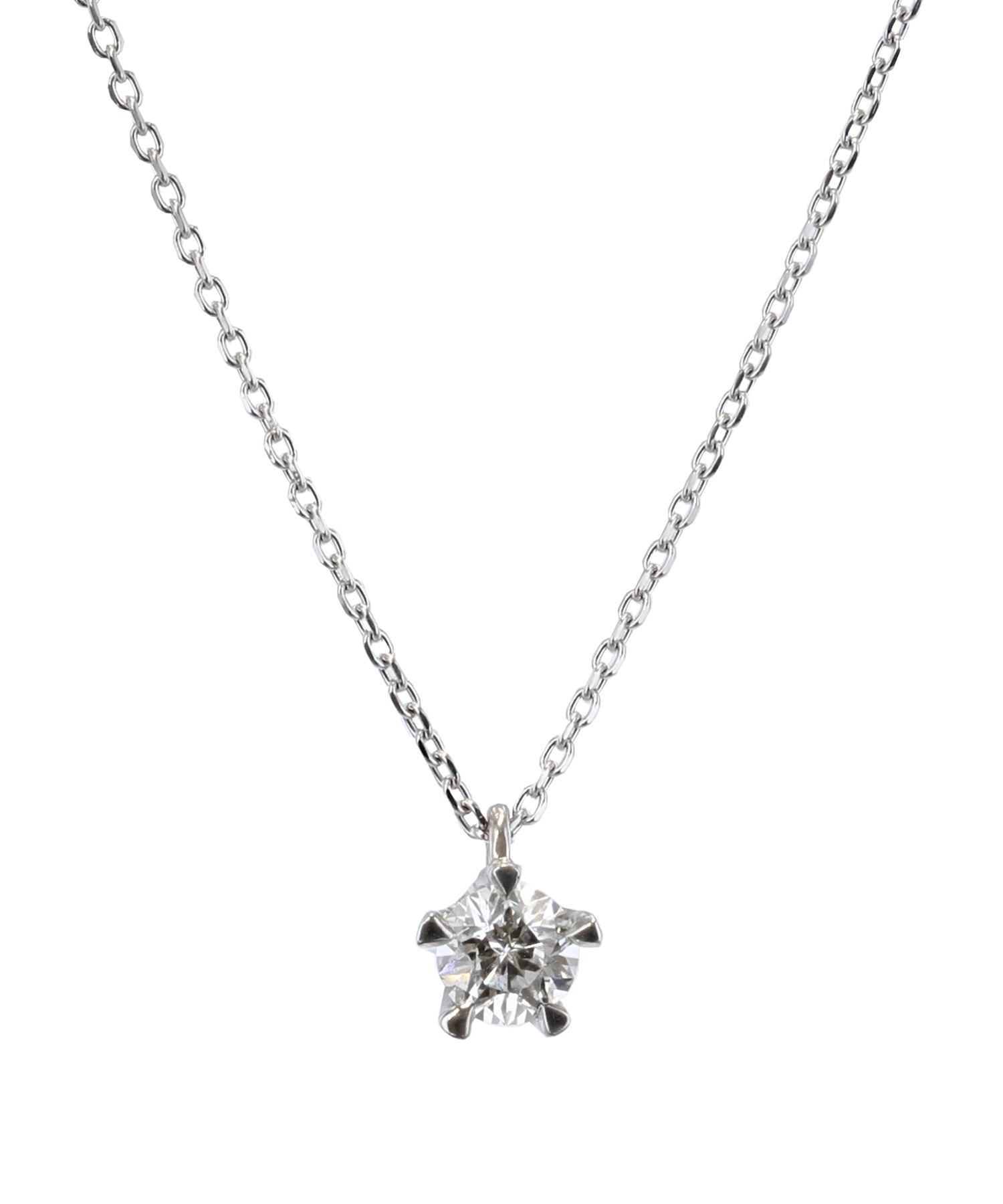 K18WG ダイヤモンド ネックレス<Wish upon a star鑑定書>