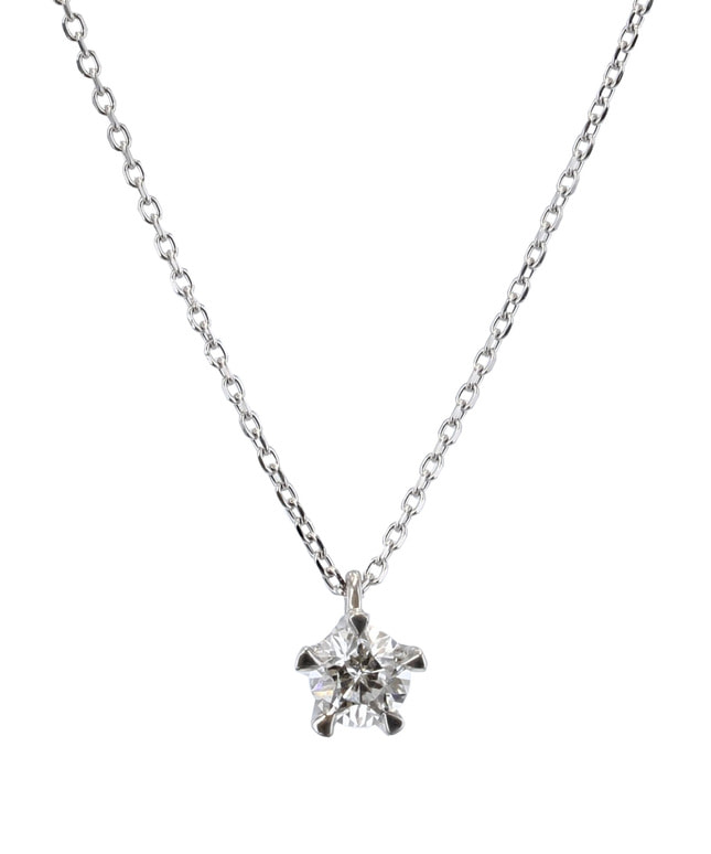 K18WG ダイヤモンド ネックレス＜ “Wish upon a star®” 鑑定書＞