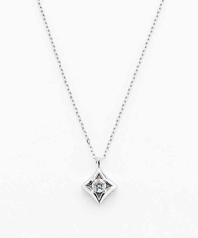 K10WG ダイヤモンド ネックレス＜Wish upon a star® カード＞