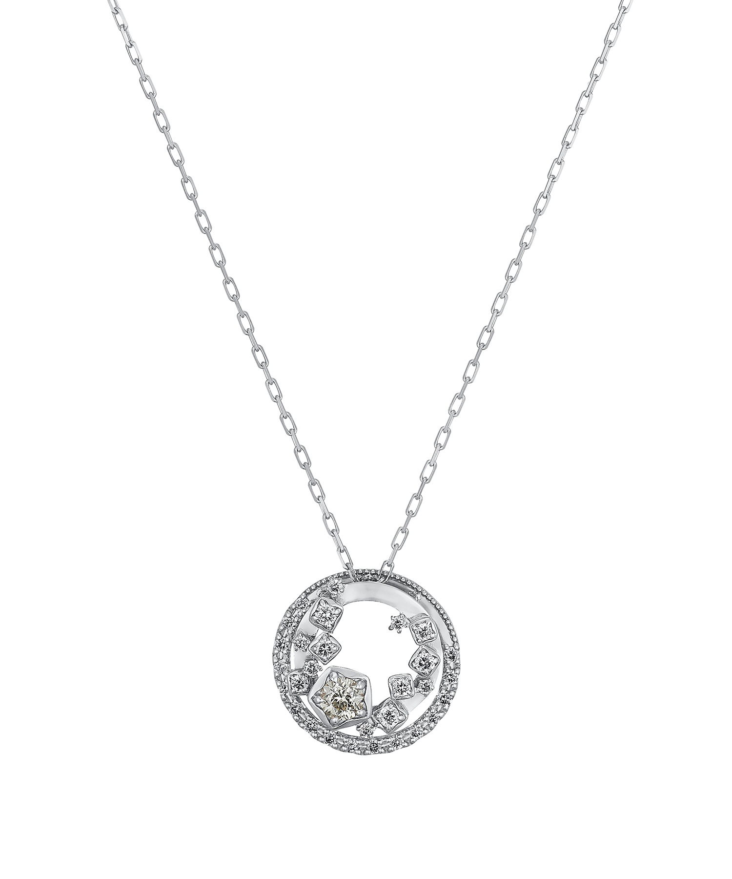 Pt950/850 ダイヤモンド ネックレス＜Wish upon a star® カード＞