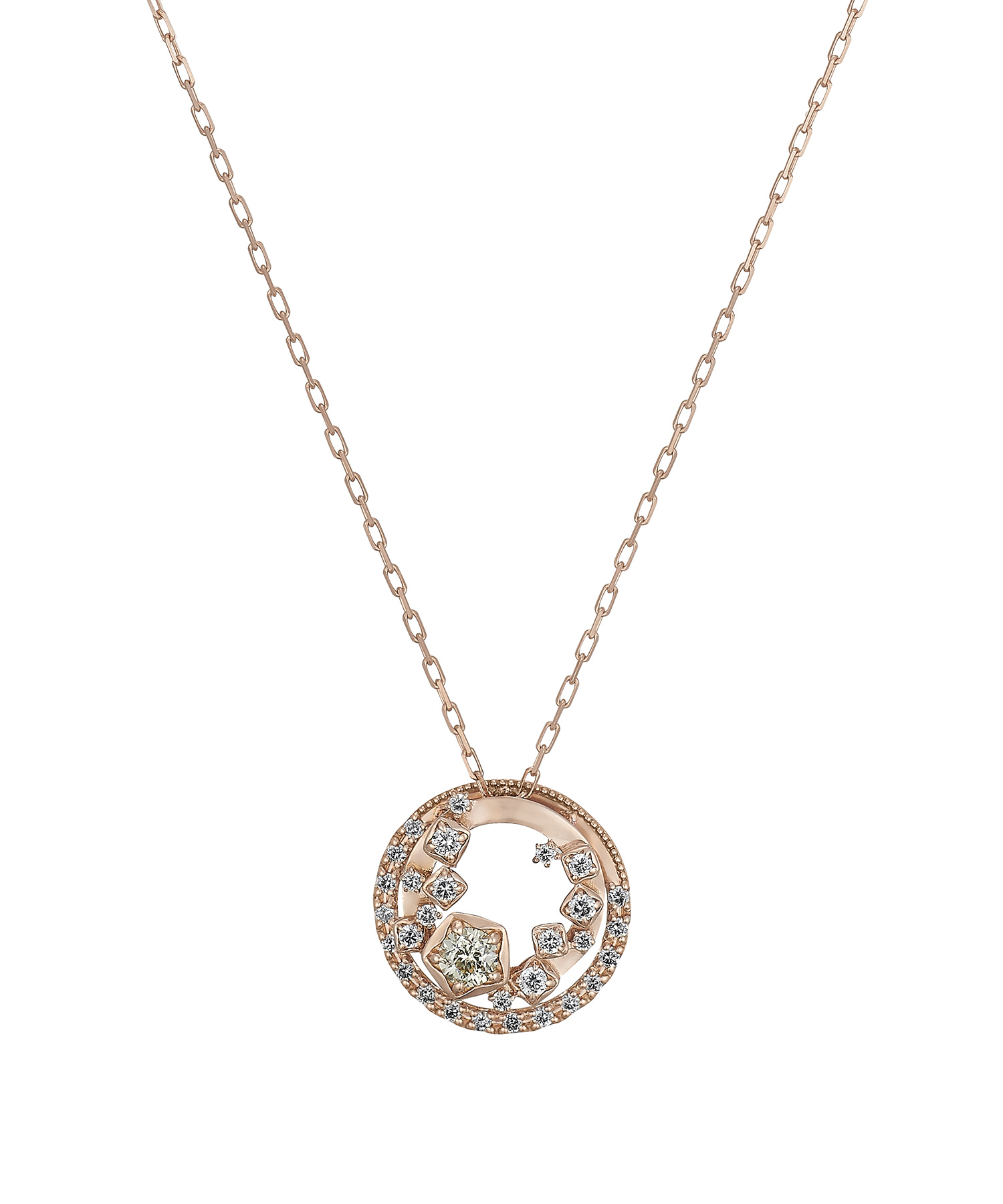 K18PG ダイヤモンド ネックレス＜Wish upon a starカード＞