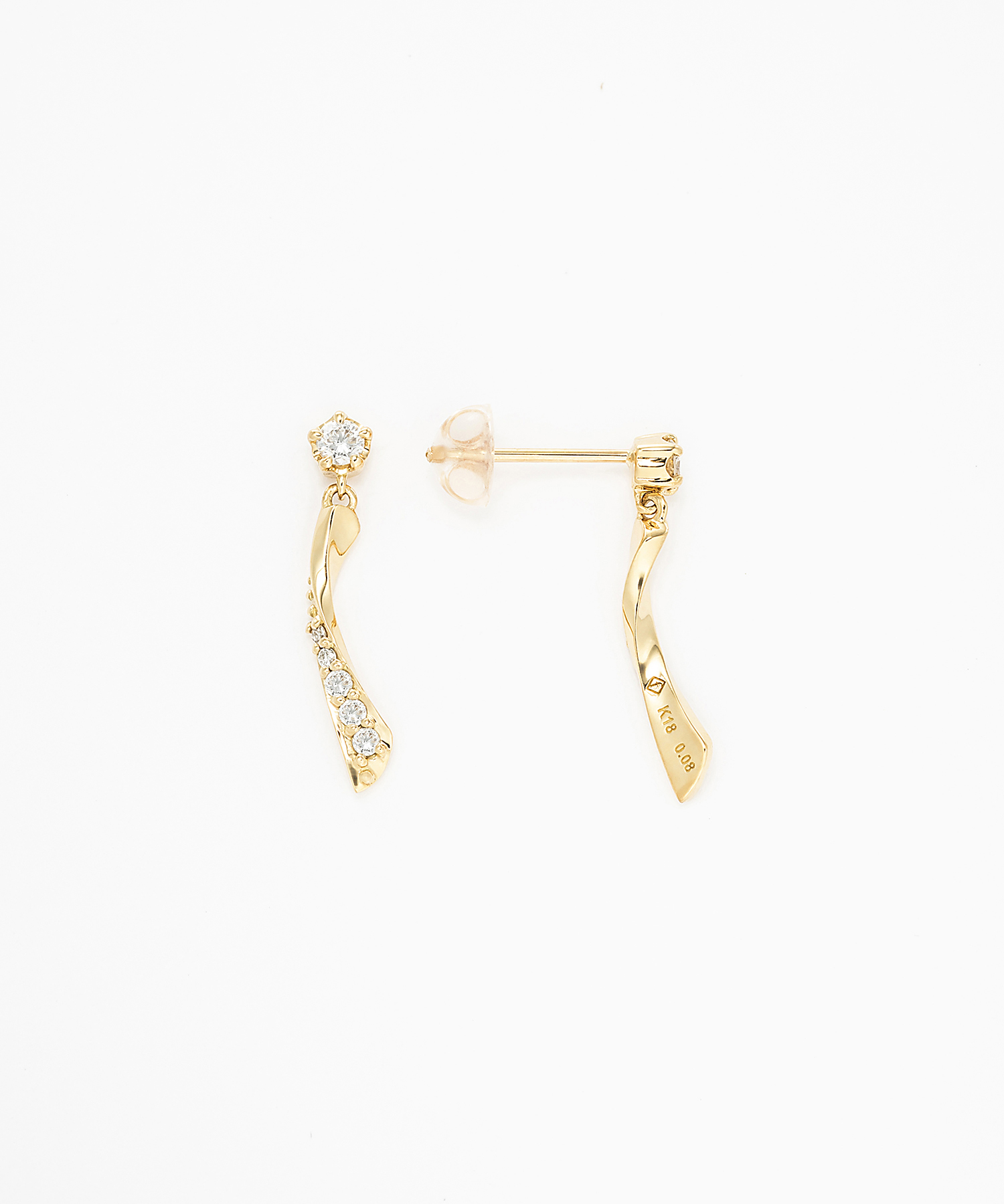 K18YG ダイヤモンド ピアス