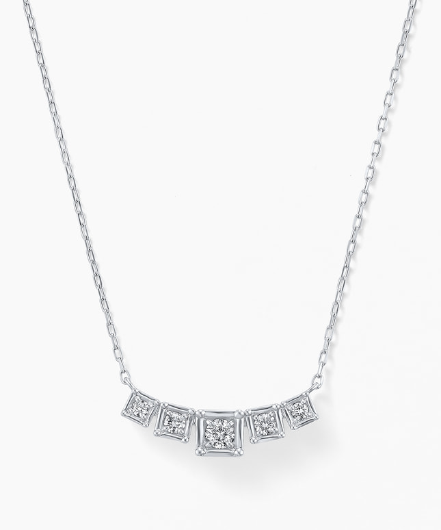 Pt950/850 ダイヤモンド ネックレス＜Wish upon a star® カード＞