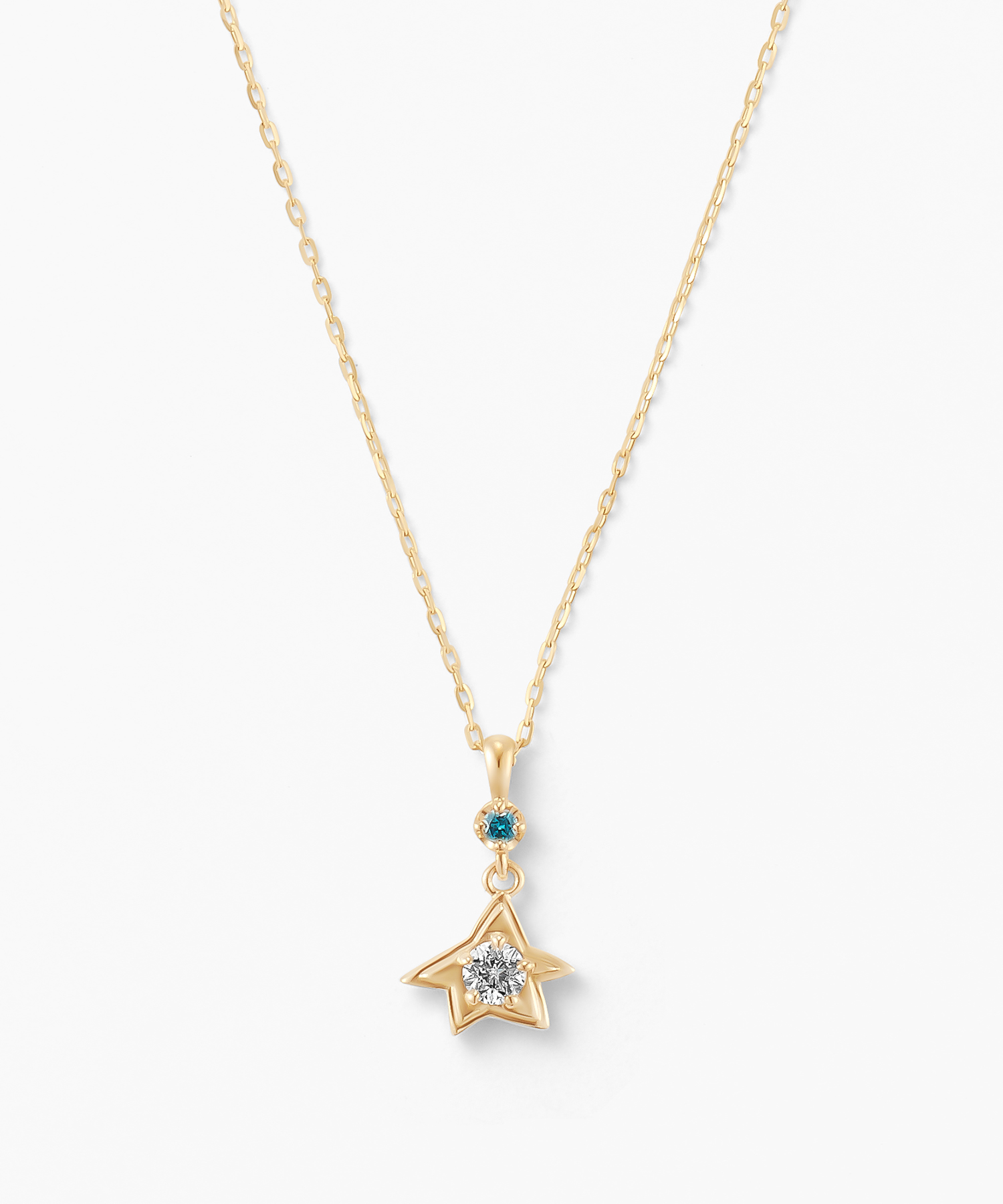 「星の王子さま」コレクション K10YG ダイヤモンド ネックレス<Wish upon a star® カード>