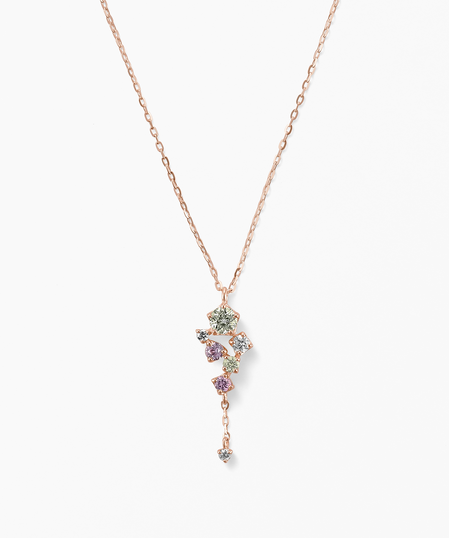 【2026 Spring Limited】K14PG ダイヤモンド/ピンクサファイア ネックレス ＜ “Wish upon a star®” カード＞