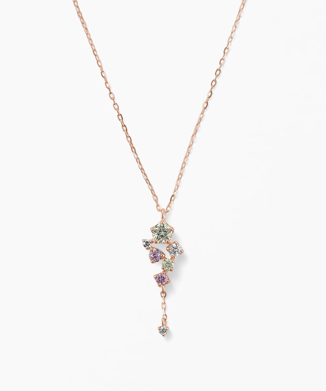 ※感謝祭対象外 【2026 Spring Limited】K14PG ダイヤモンド/ピンクサファイア ネックレス ＜ “Wish upon a star®” カード＞