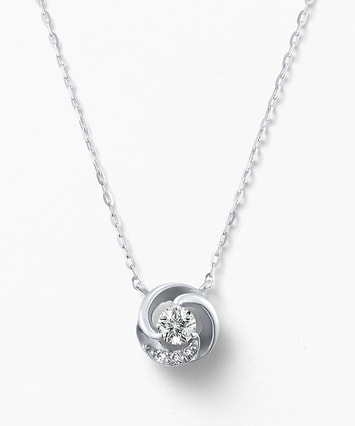 K10WG ダイヤモンドネックレス ＜ “Wish upon a star®” カード＞