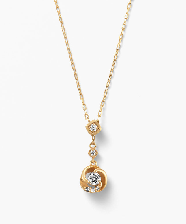 K10YG ダイヤモンドネックレス ＜ “Wish upon a star®” カード＞