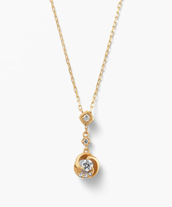 K10YG ダイヤモンドネックレス ＜ “Wish upon a star®” カード＞