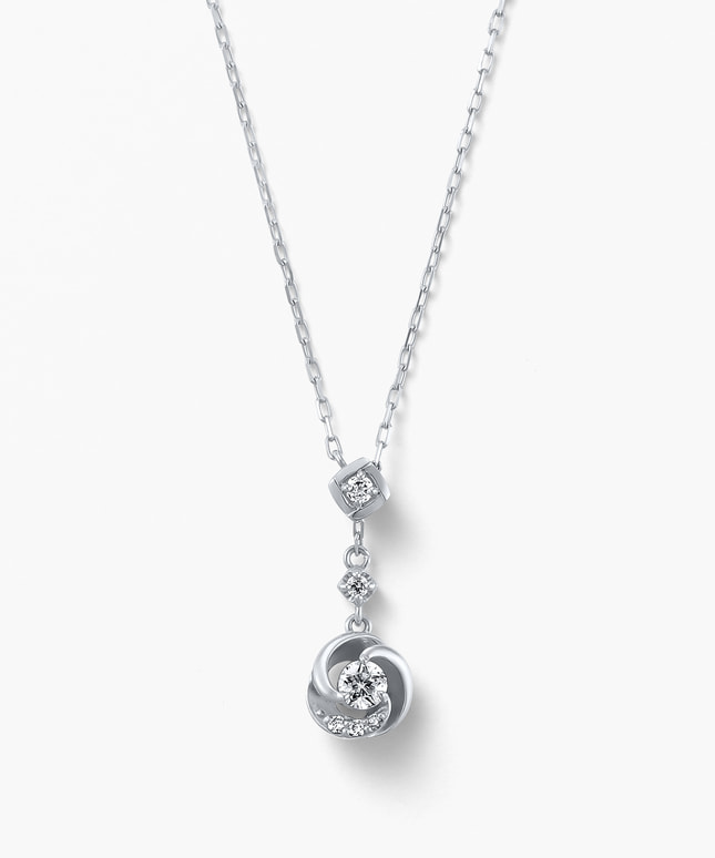 K10WG ダイヤモンドネックレス ＜ “Wish upon a star®” カード＞