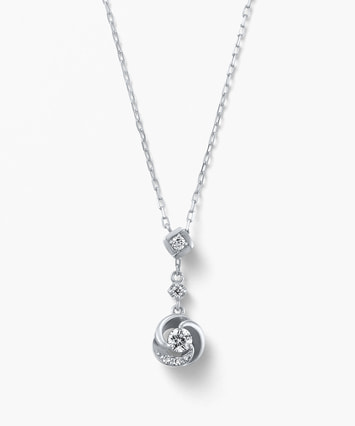 K10WG ダイヤモンドネックレス ＜ “Wish upon a star®” カード＞