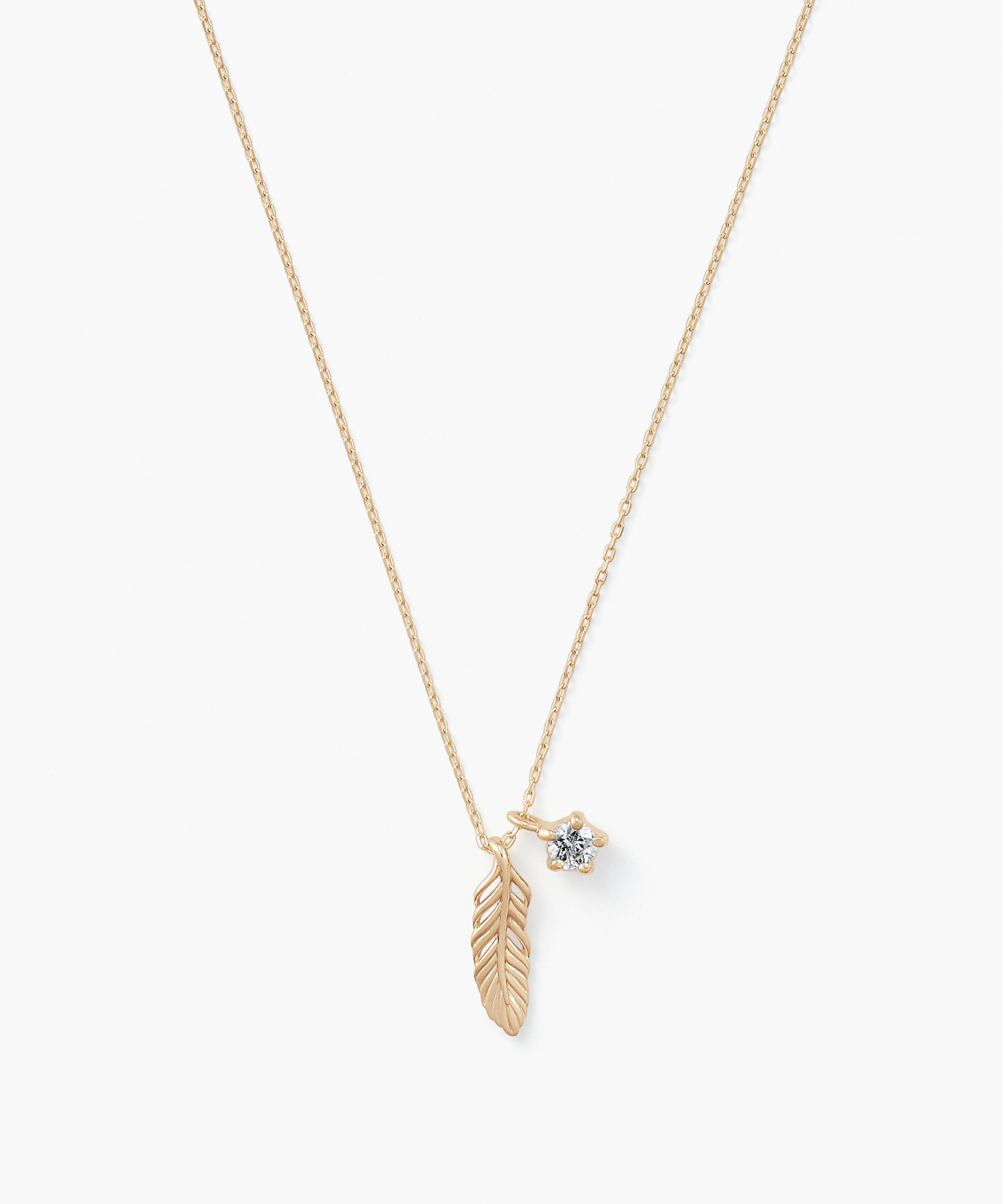 【ペア】K10YG キュービックジルコニア ネックレス