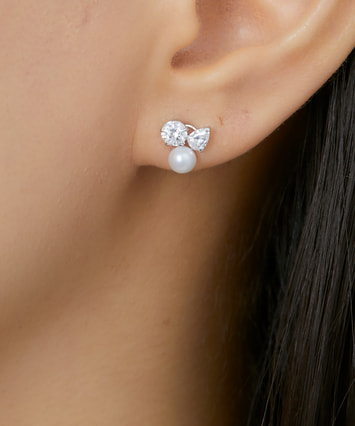 K10WG キュービックジルコニア ピアス|festaria Online Shop