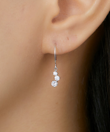 K10WG キュービックジルコニア ピアス|festaria Online Shop