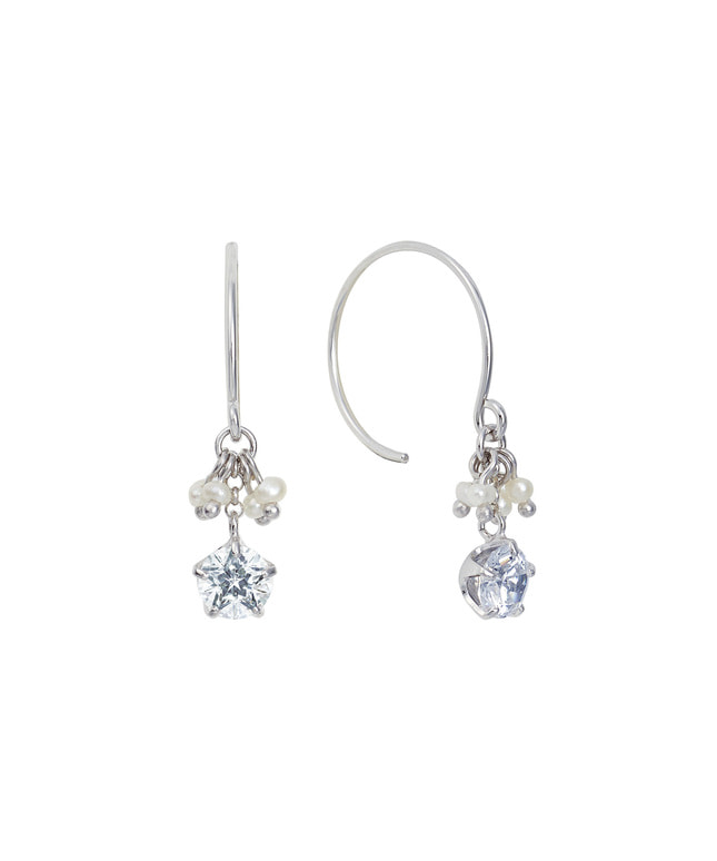 K10WG キュービックジルコニア ピアス|festaria Online Shop
