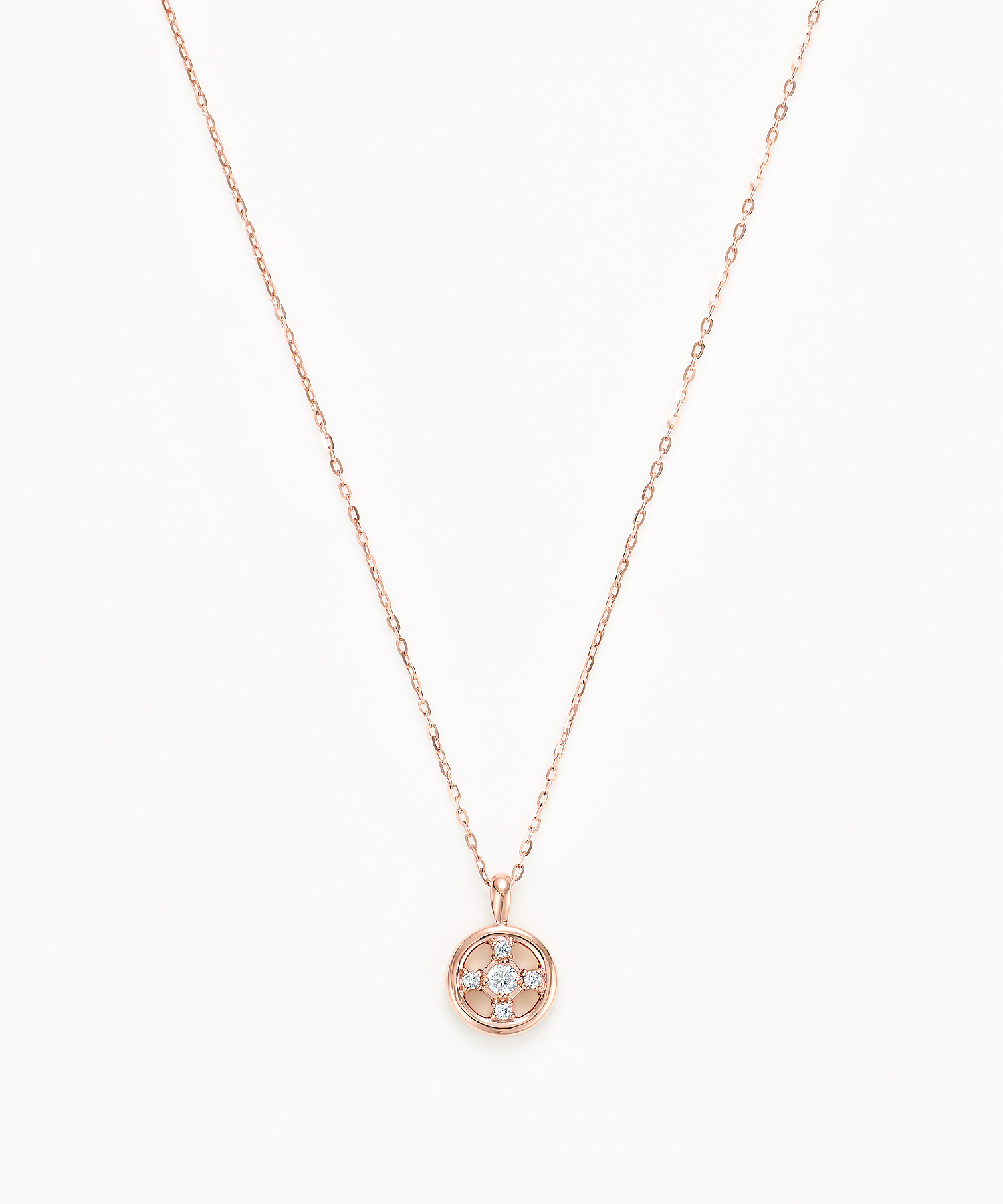 【ペア】K10PG キュービックジルコニア ネックレス