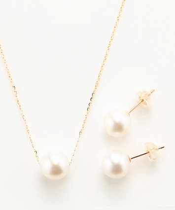 【WEB限定】K10YG アコヤパール ネックレス ピアス セット