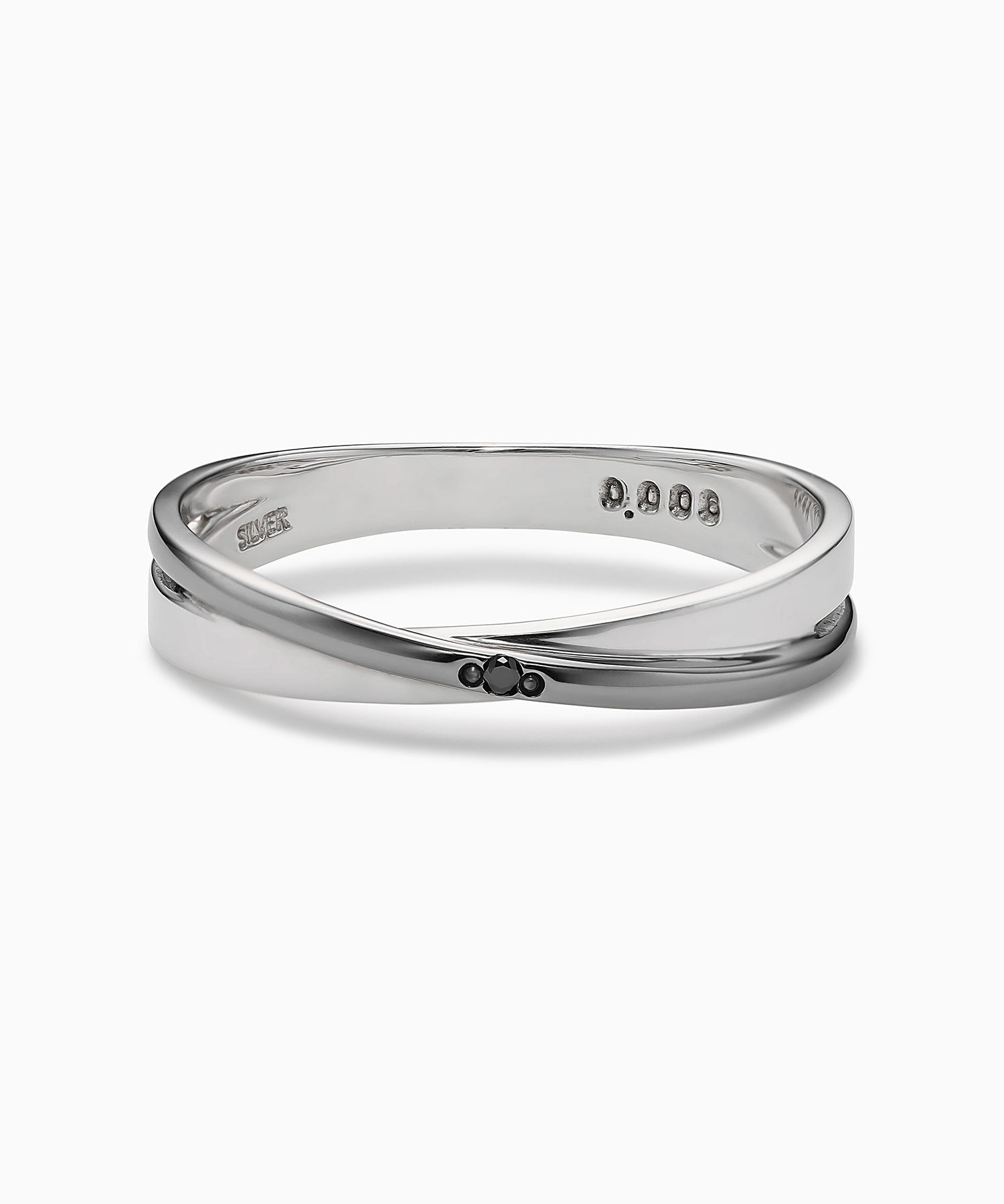 【ペア】SV980 ブラックダイヤモンド リング