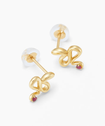 ピアス Ruby ピンクサファイア スタッドピアス & ダイヤモンド ヘイロー