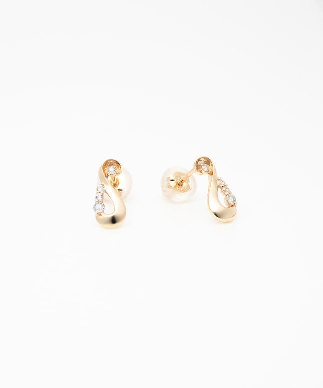 K10YG トパーズ・ダイヤモンド ピアス