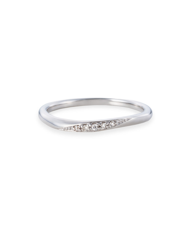 【ペア】K10WG ダイヤモンド リング