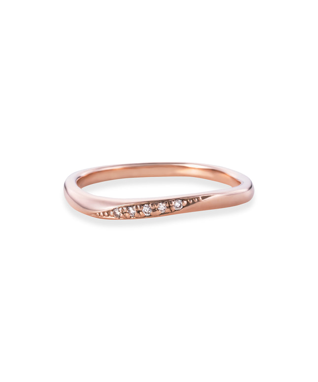 【ペア】K10PG ダイヤモンド リング