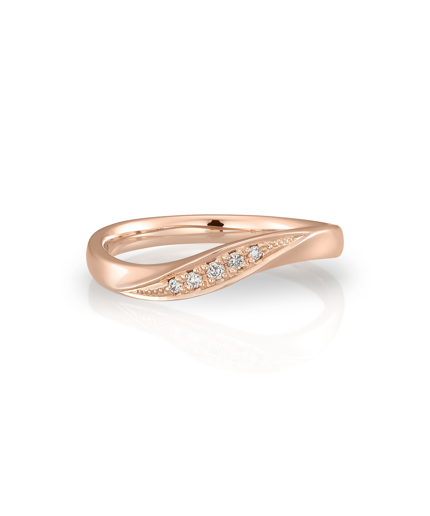 【ペア】K10PG ダイヤモンド リング