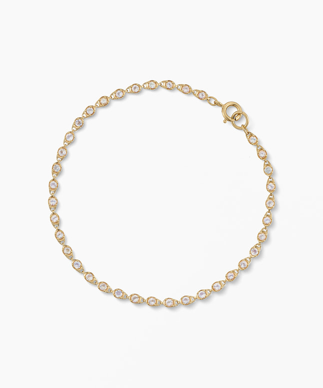 SV925/YGメッキ ムーンストーン ブレスレット