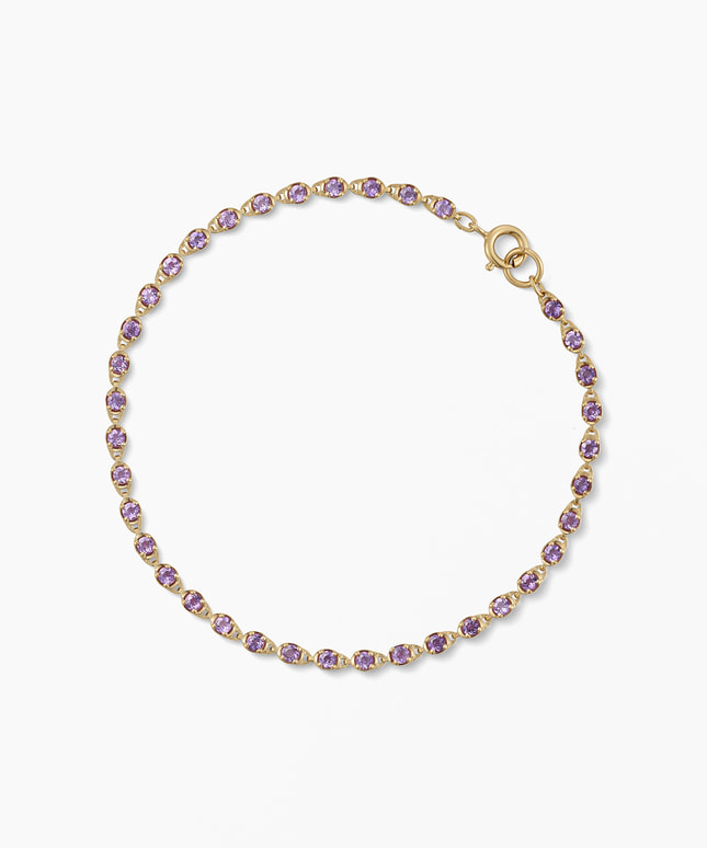 SV925/YGメッキ アメシスト ブレスレット