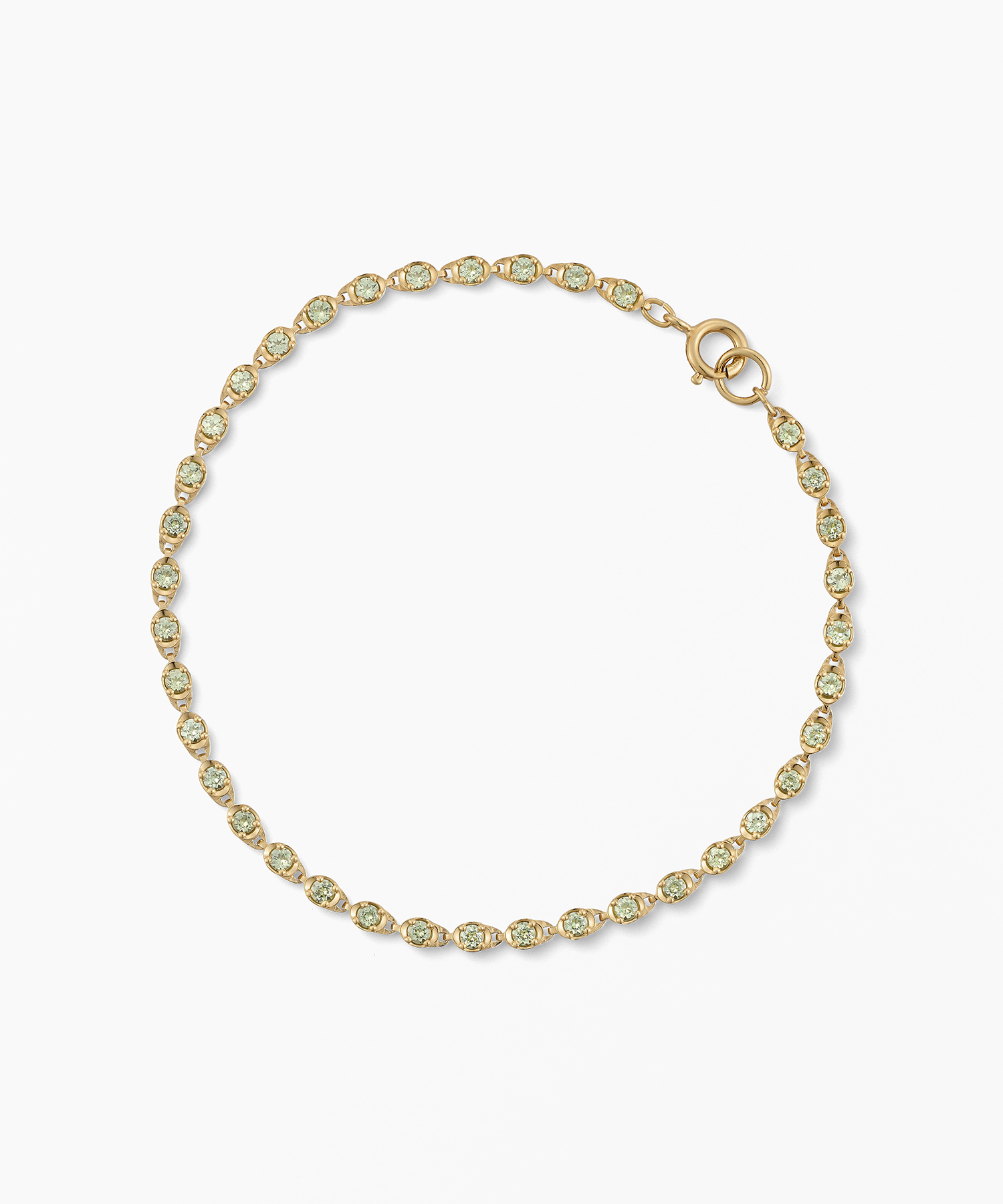 SV925/YGメッキ ペリドット ブレスレット