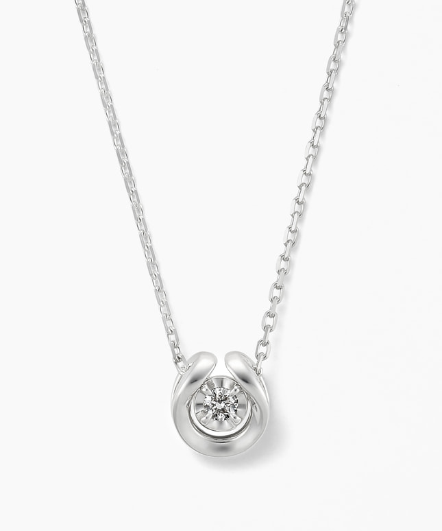 SV925 Ptメッキ ダイヤ ネックレス