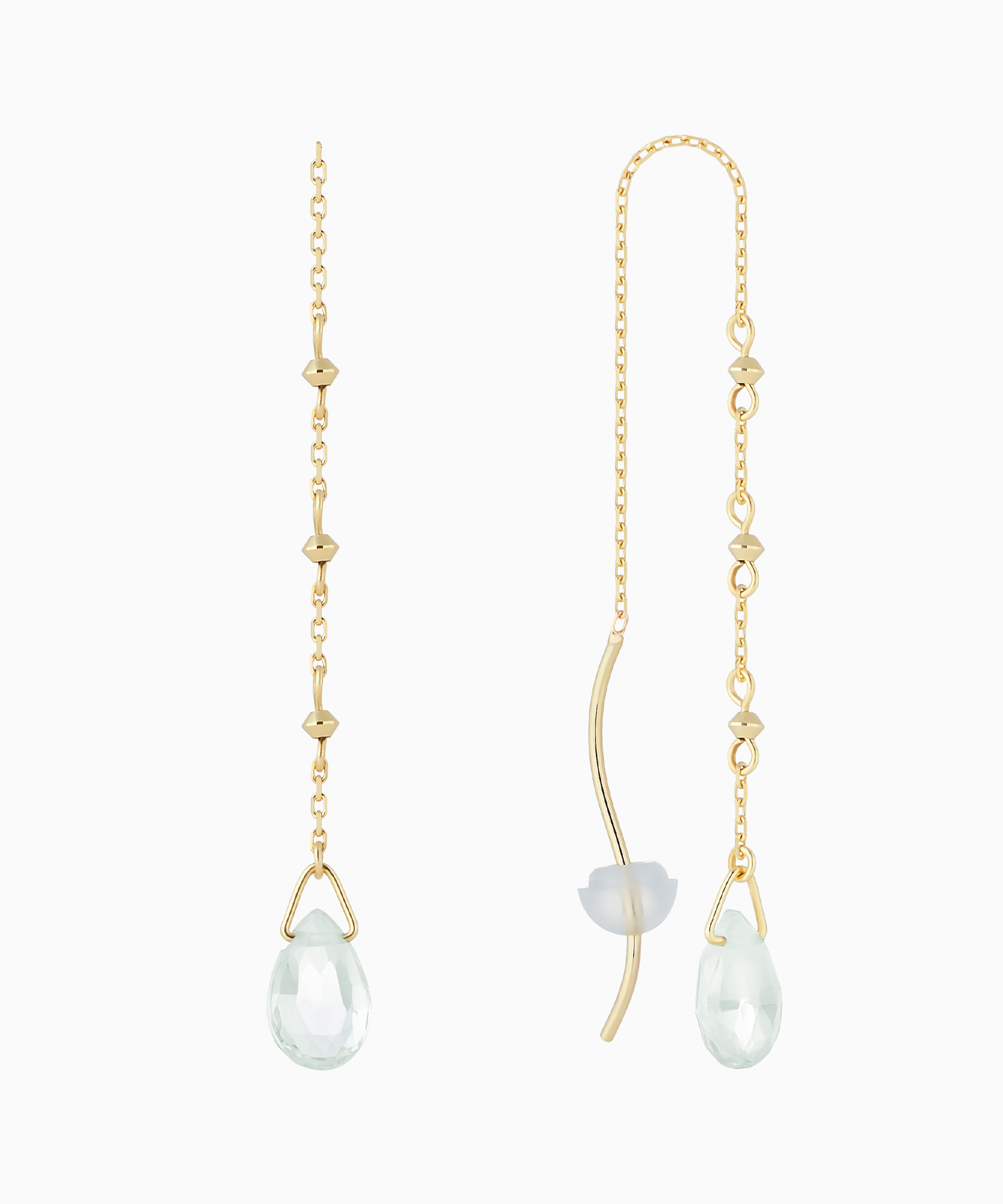 K10YG グリーンアメシスト ピアス