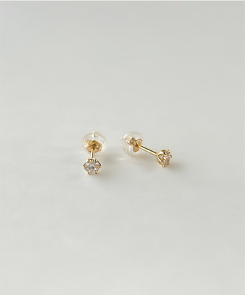 K10WG キュービックジルコニア ピアス|festaria Online Shop