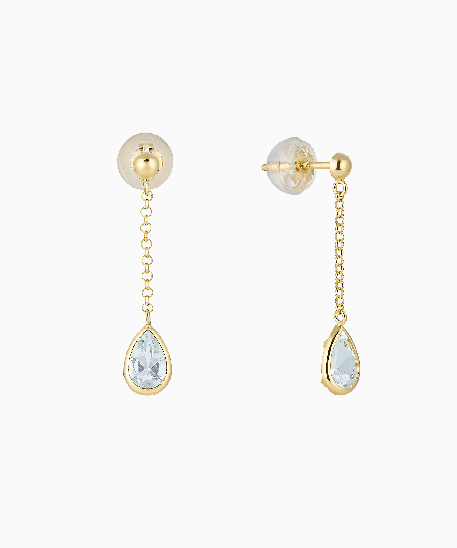 K10YG アクアマリン ピアス