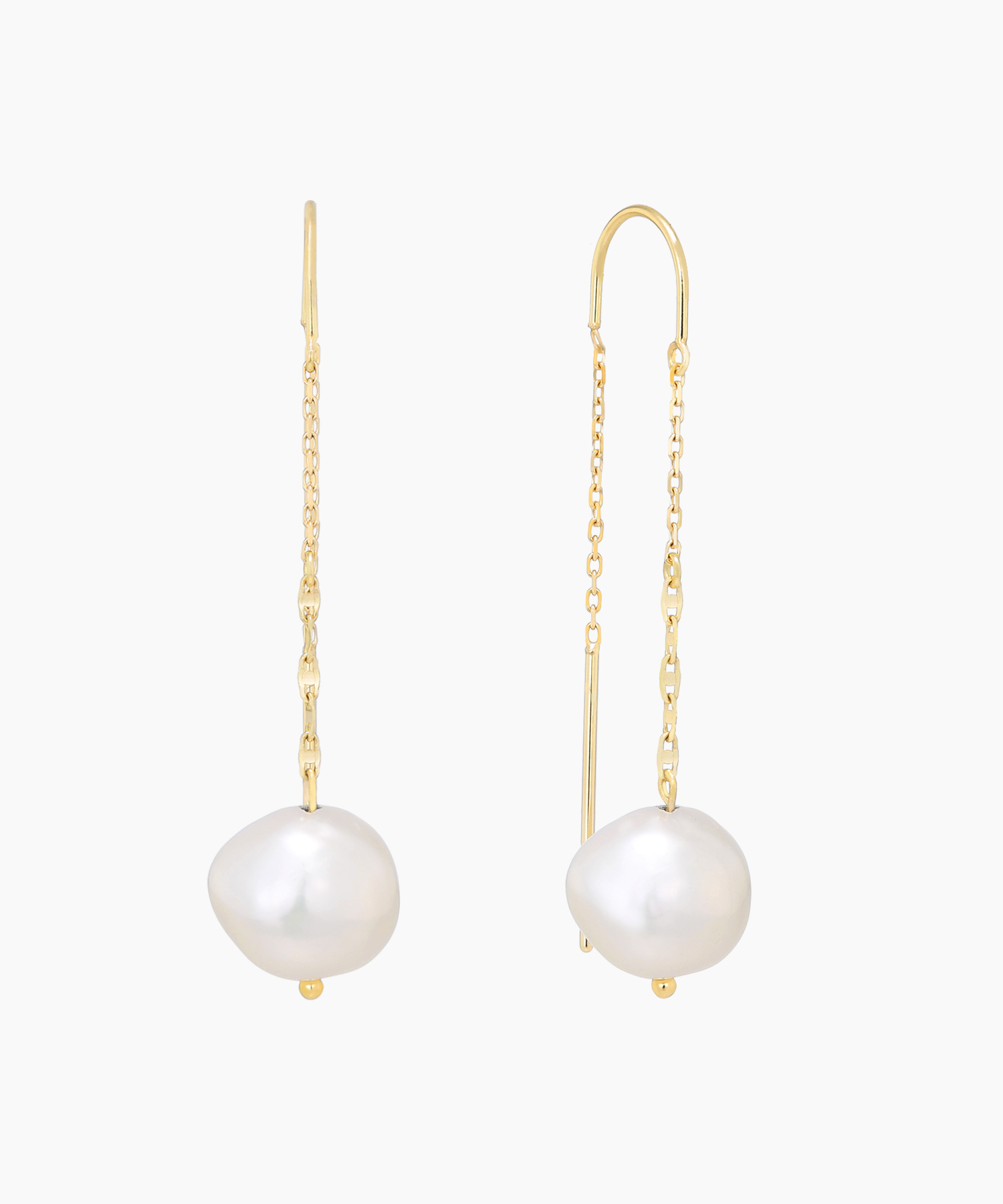 festaria パール付きロングピアス K10YG 淡水パール ピアス|festaria Online Shop(フェスタリア