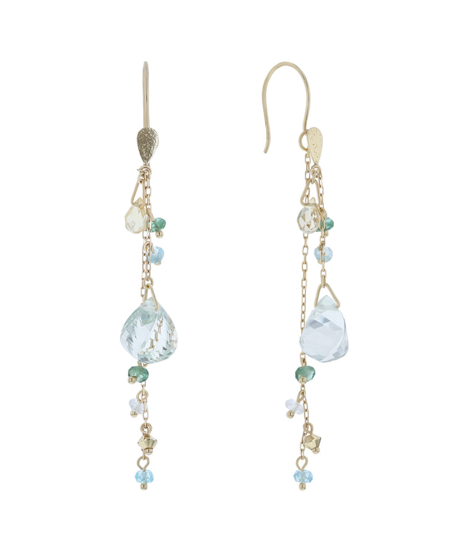 K10YG グリーンアメシスト・エメラルド ピアス