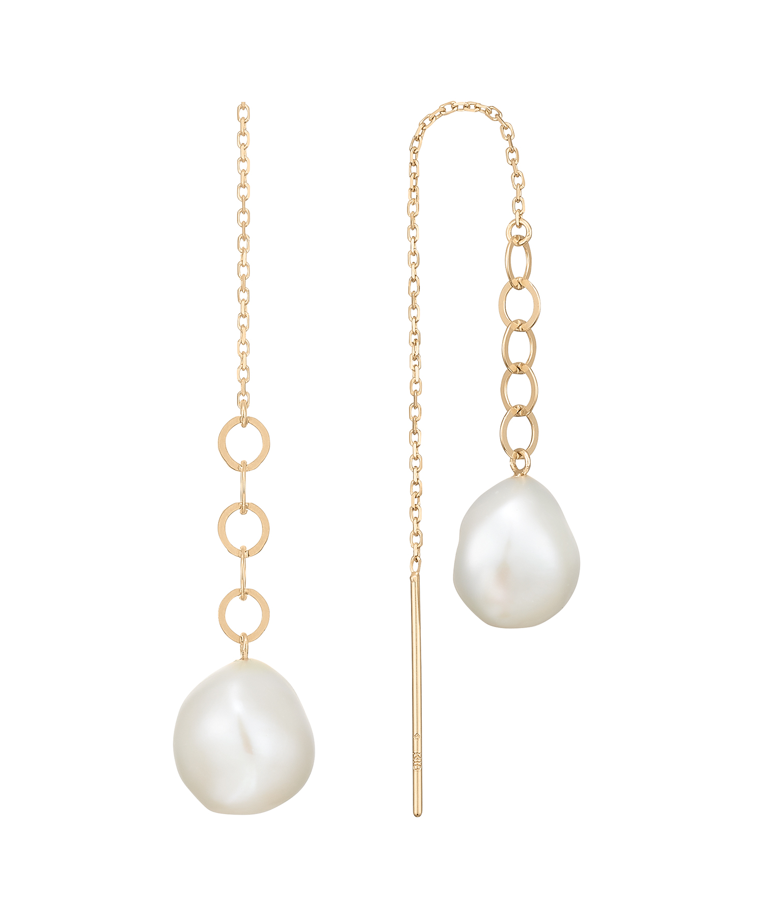 K10YG 淡水パール ピアス