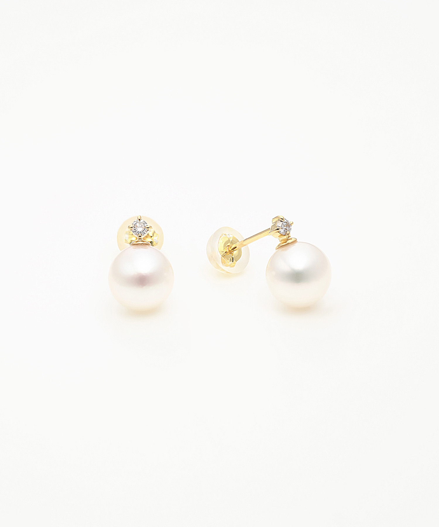 K18YG アコヤパール・ダイヤモンド ピアス