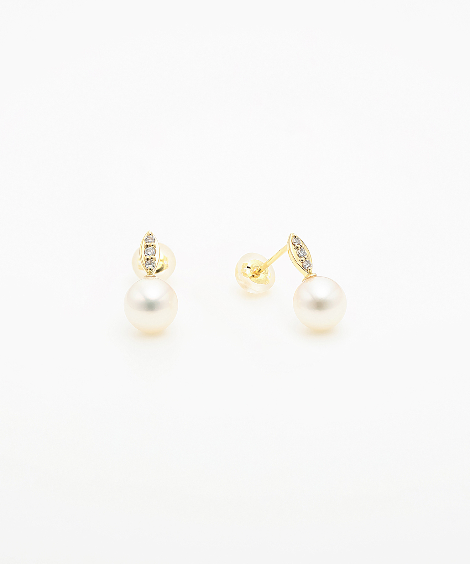 K18YG アコヤパール・ダイヤモンド ピアス