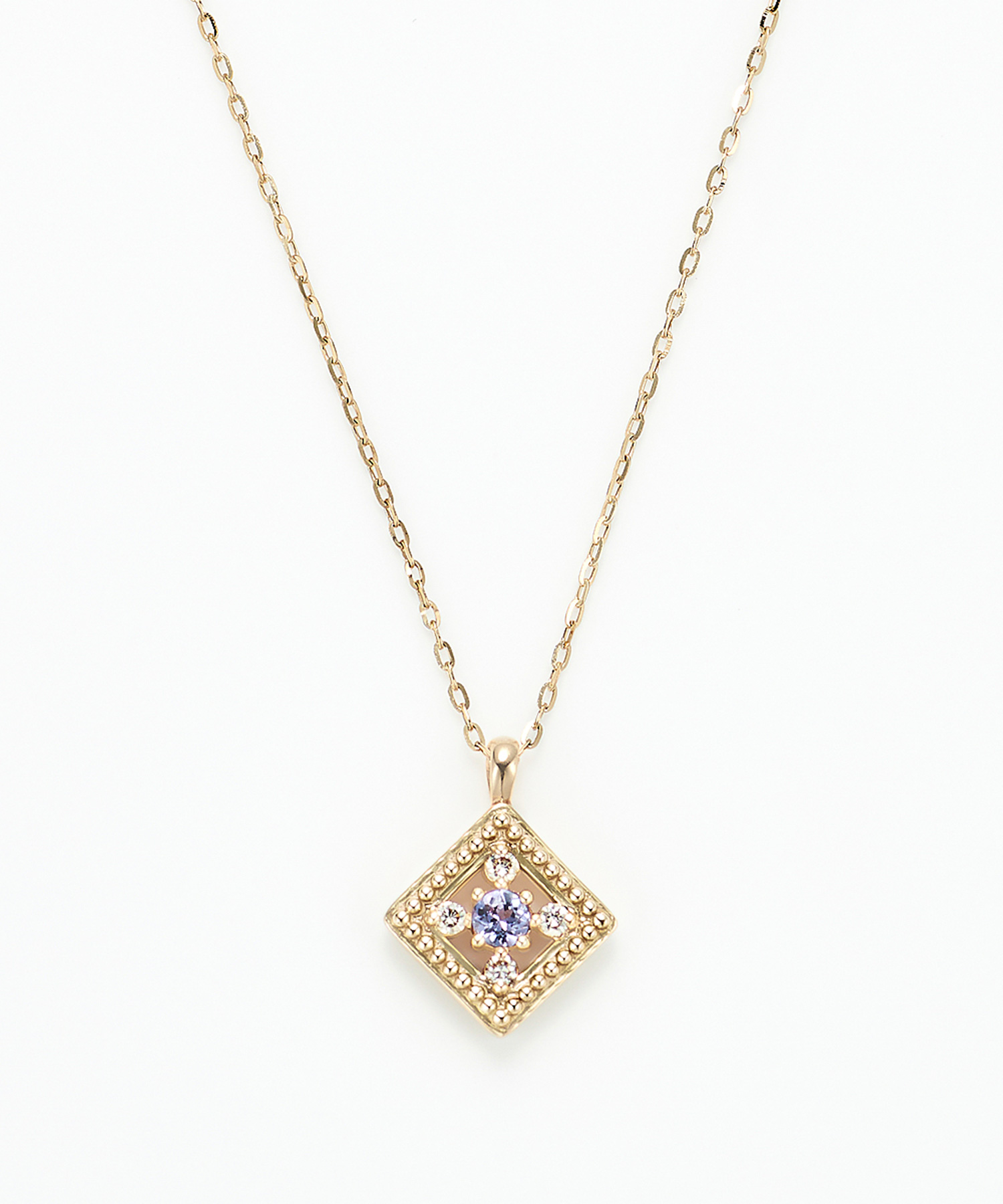 K10YG タンザナイト・ダイヤモンド ネックレス