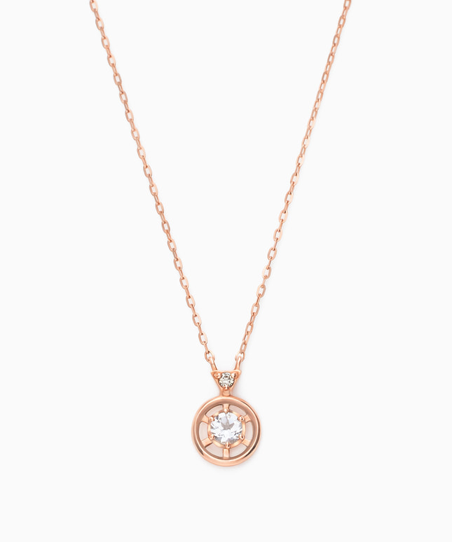 K10PG ホワイトトパーズ・ダイヤモンド ネックレス