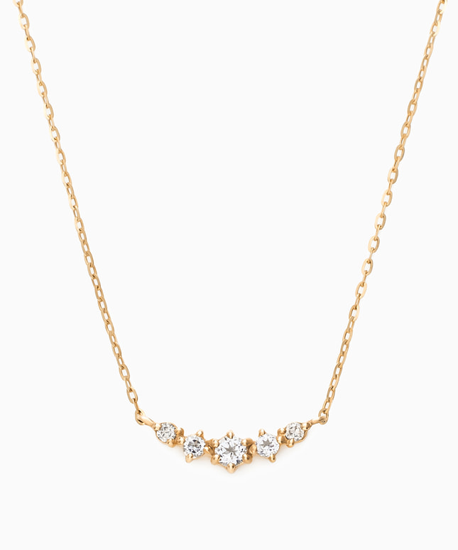 K10YG ホワイトトパーズ・ダイヤモンド ネックレス