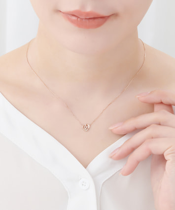 K10 フェスタリア festaria ダイヤモンドネックレス ハート K10YG ホワイトトパーズ・ダイヤモンド ネックレス|festaria