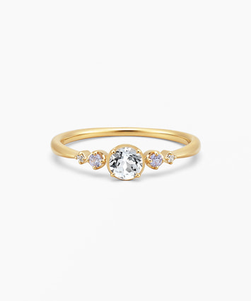 K10YG トパーズ・タンザナイト リング