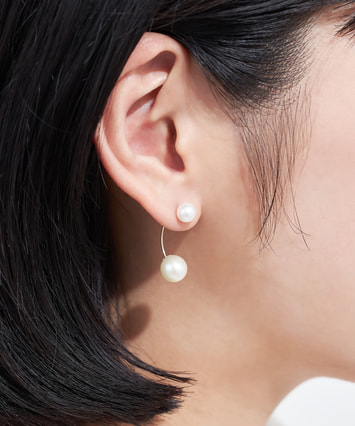 K18PG 淡水パール・ダイヤモンド ピアス | festaria（フェスタリア）