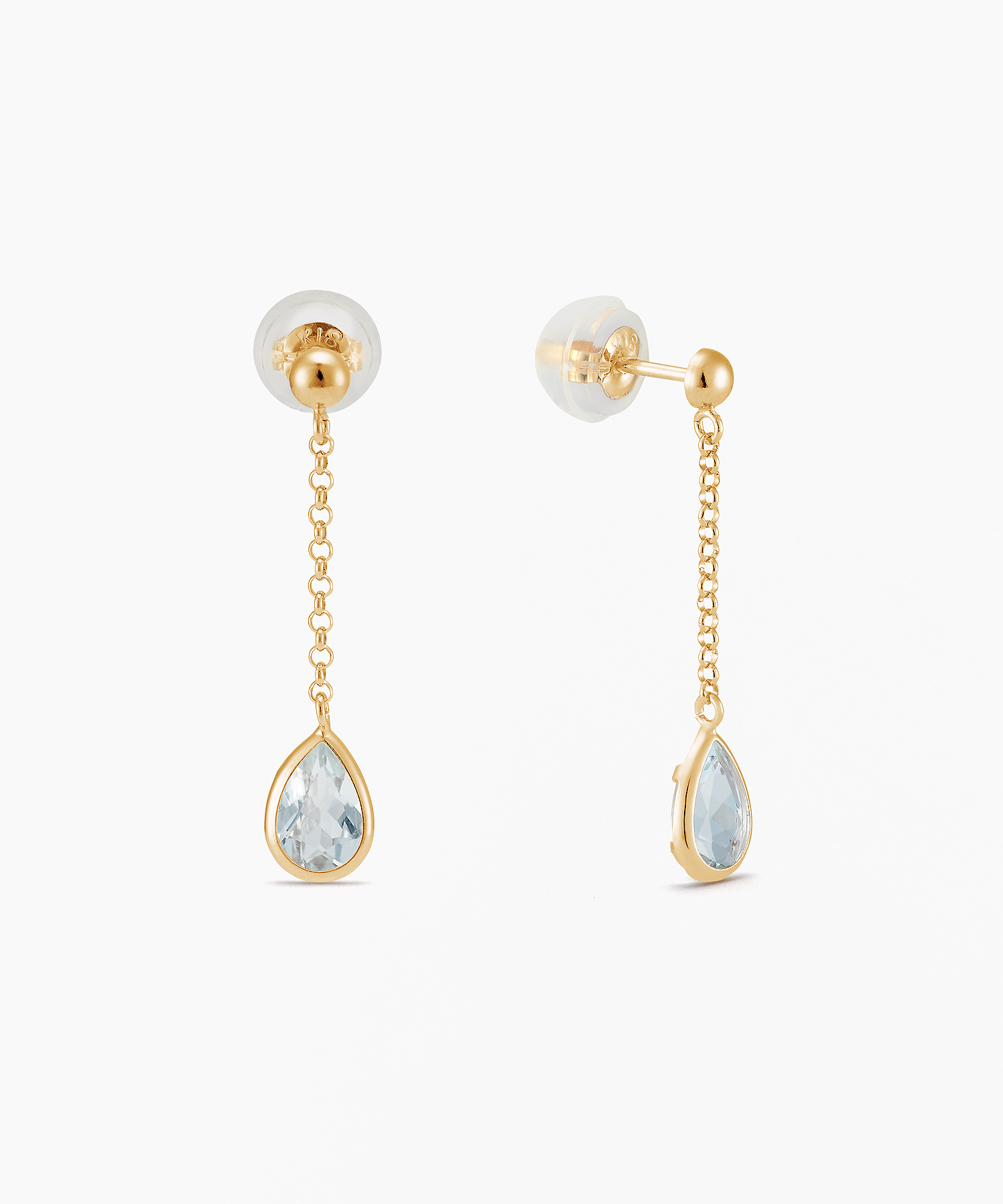 K18YG アクアマリン ピアス