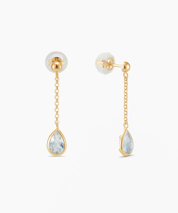 花型のアクアマリンピアス　18金 K18YG アクアマリン ピアス|festaria Online Shop(フェスタリア