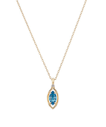 K18YG ロンドンブルートパーズ・ダイヤモンド ネックレス